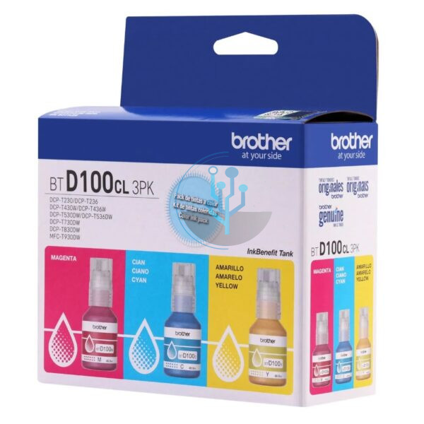 Pack 3 Tintas Brother BTD100CL3PK Color DCP-T230 / T430W / T436W