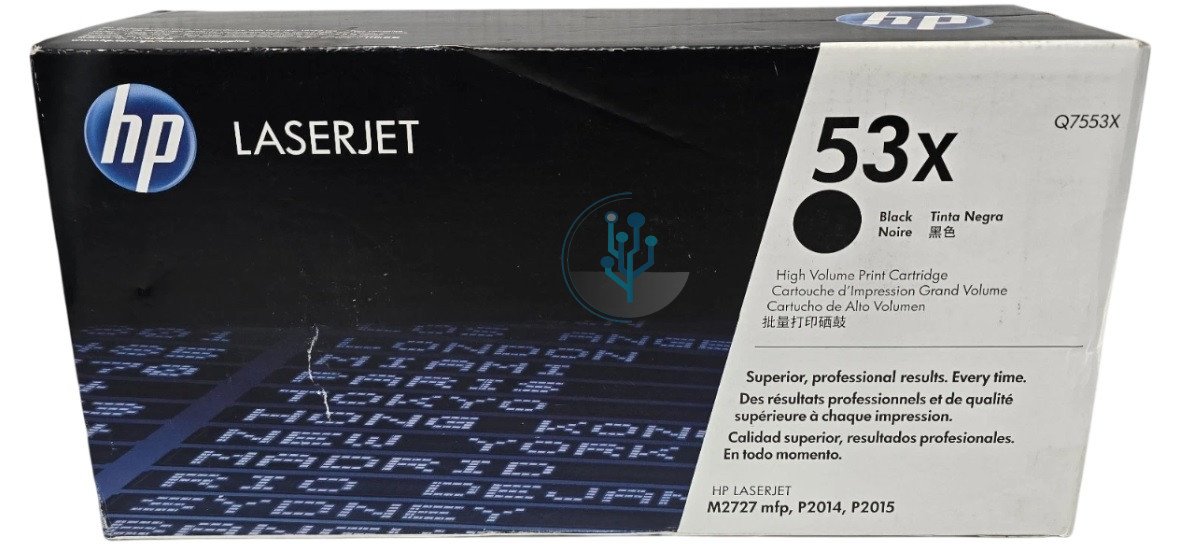 Tóner HP Q7553X (53X) Negro P2015dn, M2727– 7,000 Páginas