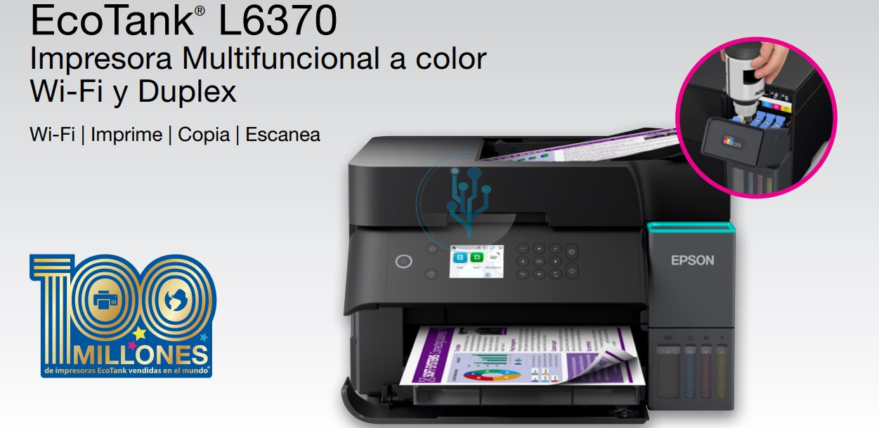 Epson EcoTank L6370 Impresora Multifuncional a Color Wi-Fi y Dúplex
