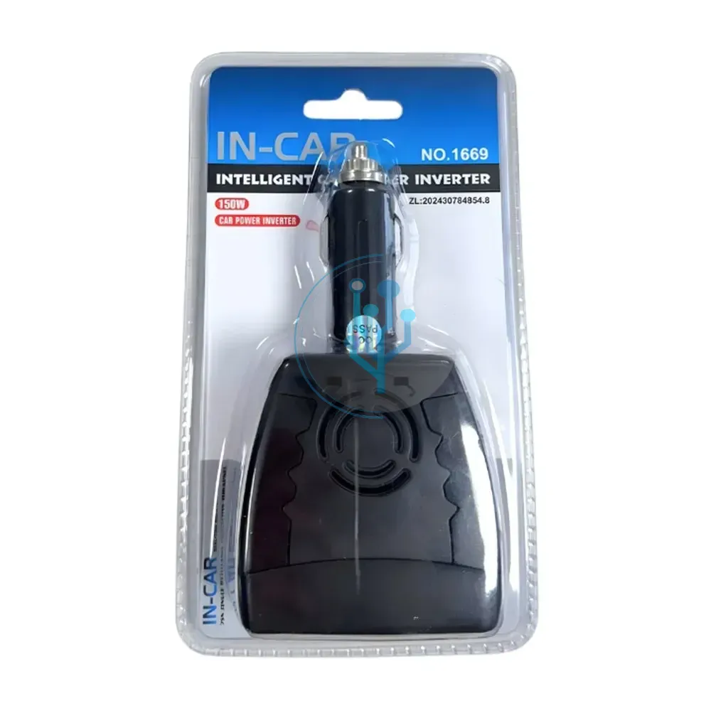 Inversor de corriente IN-CAR 1669 150W 12V a 220V para auto