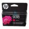 Compra la Tinta HP 938 Magenta 4S6X6PL original para OfficeJet Pro. Alto rendimiento de hasta 800 páginas, calidad profesional y máxima durabilidad.
