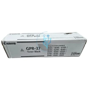 Detalle del empaque y etiquetas del tóner Canon GPR-37 Negro