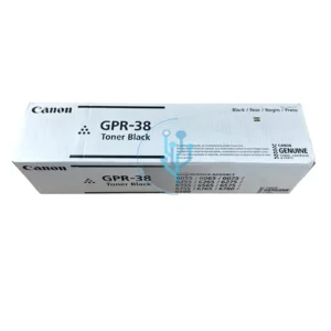 Detalle del empaque y etiquetas del tóner Canon GPR-38 Negro
