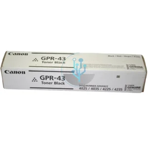 Detalle del empaque y etiquetas del tóner Canon GPR-43 Negro