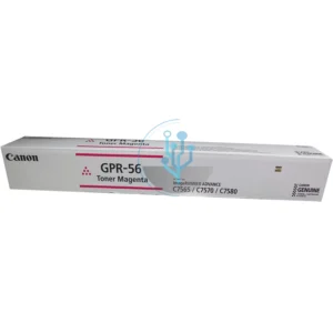 Detalle del empaque y etiquetas del tóner Canon GPR-56 Magenta