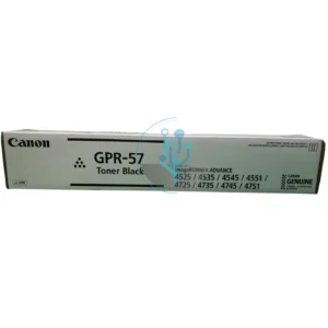 Detalle del empaque y etiquetas del tóner Canon GPR-57 Negro