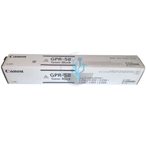 Detalle del empaque y etiquetas del tóner Canon GPR-58 Negro