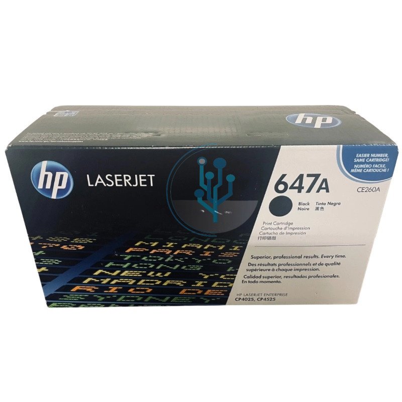 Tóner HP CE260A 647A Negro Original | HP LaserJet CP4025 / CP4525 – 8,500 Páginas