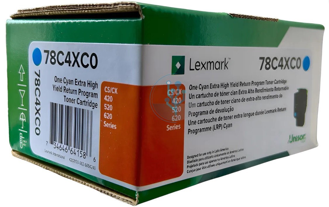 Tóner Lexmark 78C4XC0 Cyan CX625ade, CX421adn 5,000 Páginas