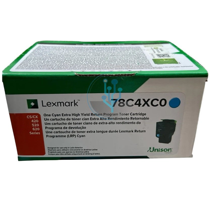 Tóner Lexmark 78C4XC0 Cyan CX625ade, CX421adn 5,000 Páginas