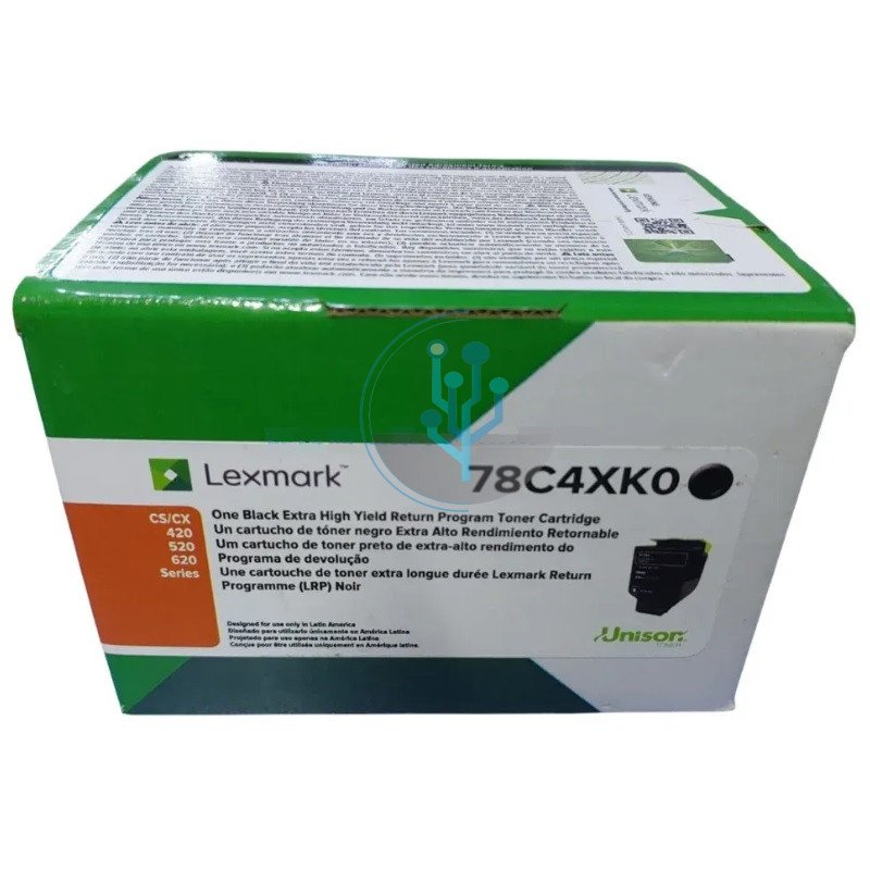 Tóner Lexmark 78C4XK0 Negro CX625ade, CX421adn 8,500 Páginas