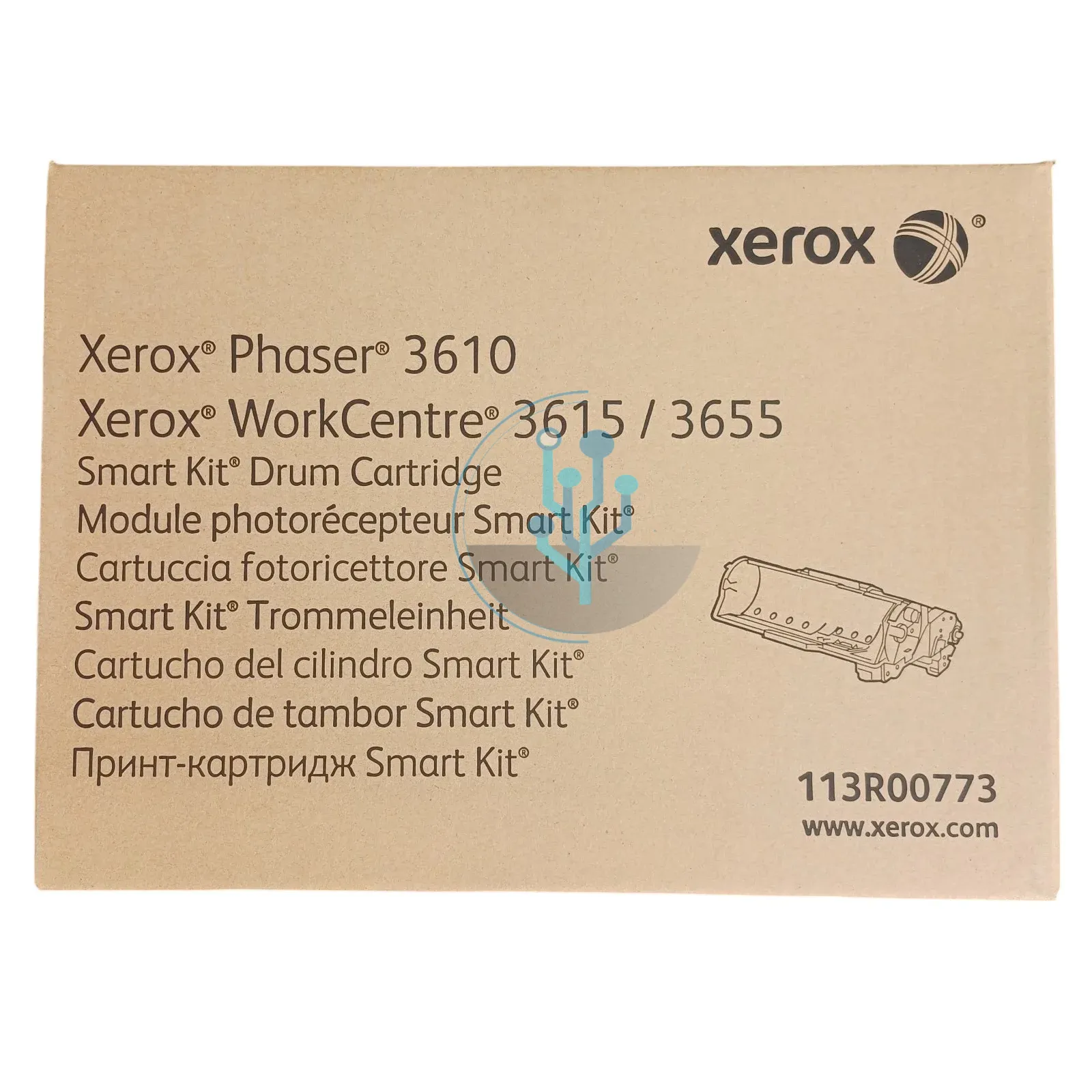 Empaque del tambor Xerox 113R00773, repuesto original para impresoras Xerox Phaser 3610 y WorkCentre 3615/3655.