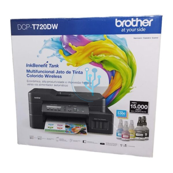 Impresora Multifuncional Brother DCP-T720DW, Copia y escanea hasta 20 páginas con bandeja ADF. Imprime ambos lados con función dúplex