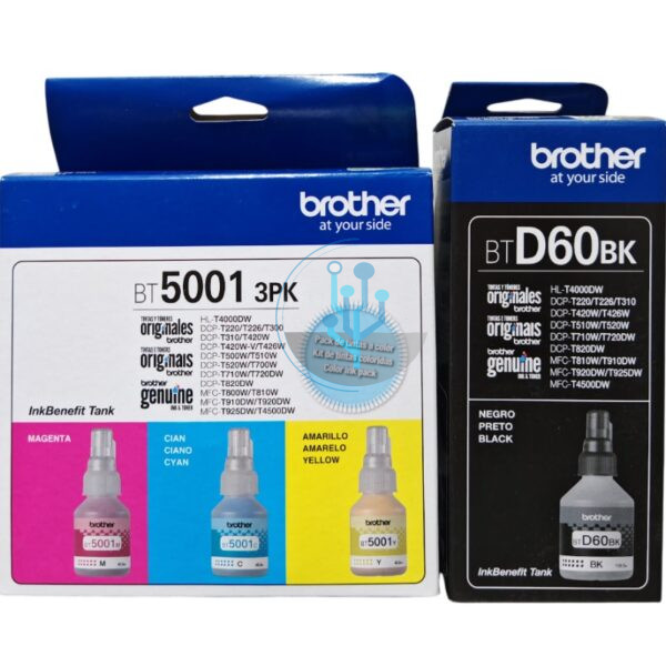 Kit 4 Tintas Brother BT5001-3PK / BTD60BK MFC-T4500DW