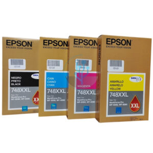 Pack de Tintas Epson 748XXL 4 Colores, Contenido: 69ml. Compatibilidad con Impresoras Epson WorkForce Pro WF-6590, WorkForce WF-6090