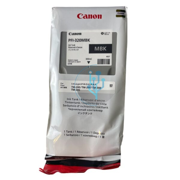 Tinta Canon PFI-320MBK Matte Black 300ml. Compatibilidad con Canon imagePROGRAF TM-200, tm205, TM-300, TM-305, Consulta Stock Ahora