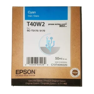Cartucho de tinta original Epson T40W220 cian de 50ml para plotter SC-T3170