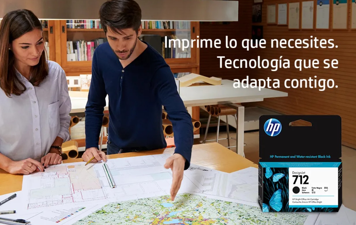 Tinta HP 3ED70A (712A) Negro DesignJet T210, T250, T650 38ml