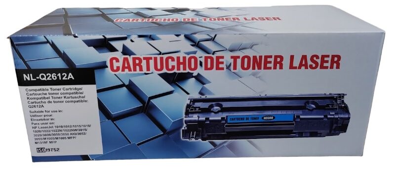 Toner HP 12A Q2612A Negro Genérico. Compatibilidad con Equipos HP 1010 y 1020, LaserJet 3015, 3020, 3030, 3050, 3052 y 3055, M1005 mfp