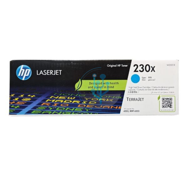 Toner HP W2301X 230X Cyan. Compatibilidad con Impresoras HP LaserJet Pro 4203, 4303, Consulta con tu Asesor al WhatsApp al 934823633