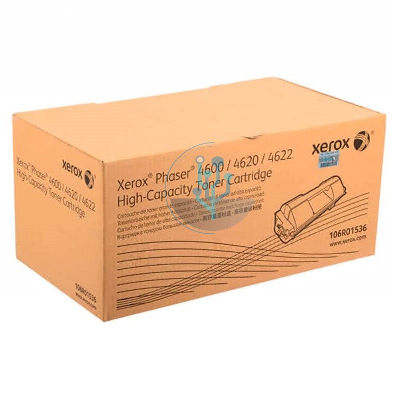 Empaque del tóner Xerox 106R01536, cartucho negro original para impresoras Xerox Phaser 4600/4620/4622.
