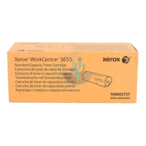 Empaque del tóner Xerox 106R02737, cartucho negro original para impresora Xerox WorkCentre 3655.